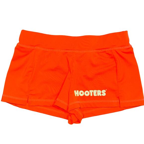 Hooters Orange Staff Waitress Spandex Booty Shorts Size XS - Picture 1 of 11